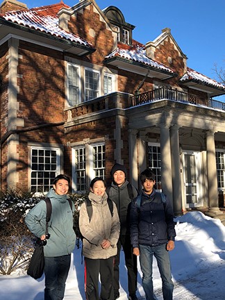 Ondekoza in front of Anderson home in Anderson Arts Center. All photos by Shigeyo Henriquez.