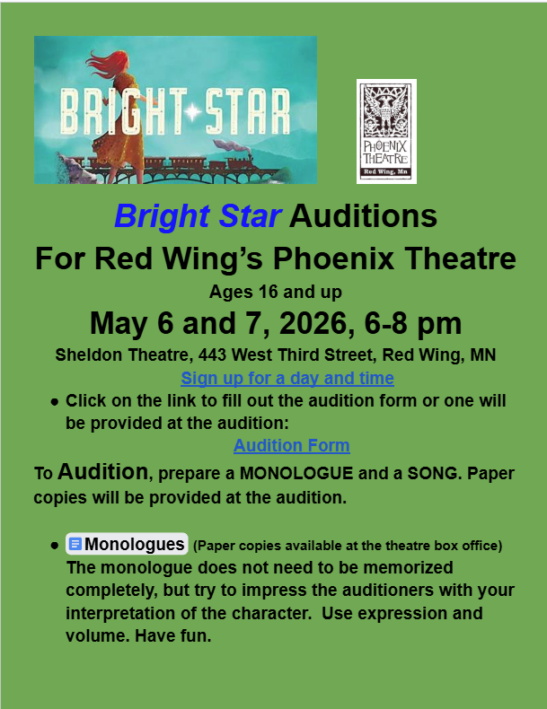 Bright Star with image of a woman and a train and a phoenix bird