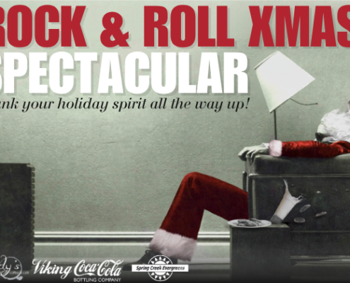 Rock and Roll Christmas Spectacular - Dec 11 rock and roll xmas spectacular crank your holiday spirit all the way up with a man dressed as santa in a chair in front of a speaker.
