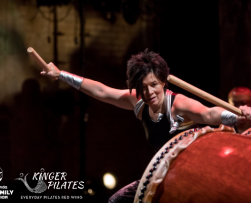 Finding Her Beat Taiko Arts Midwest - Mar 5 woman playing a giant drum