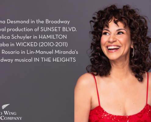 Broadway Star Mandy Gonzalez - May 16 woman smiling - Norma Desmond in the Broadway Revival production of Sunset blvd. andelica Schuyler in hamilton, elphaba in wicked (2010-2011) nina rosario in Lin-manuel Miranda's broadway musical in the heights