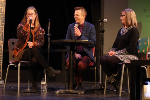Let’s Talk (and Laugh) About End-of-Life Planning: A Unique Community Event - June 9 3 people on stage